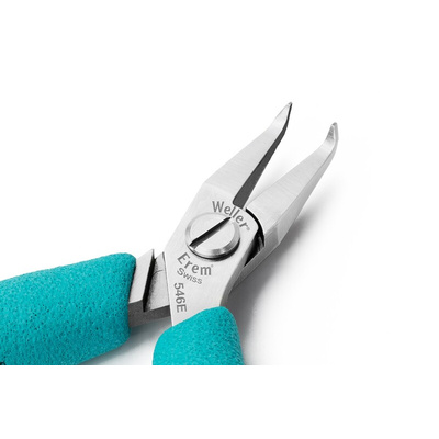 Erem Round Nose Pliers, 120 mm Overall, Angled Tip, 22mm Jaw, ESD