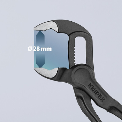 Knipex Cobra XS Water Pump Pliers, 100 mm Overall, Angled, Straight Tip, 28mm Jaw