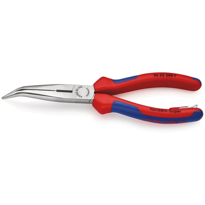 Knipex Nose pliers, 200 mm Overall, Angled Tip, 73mm Jaw