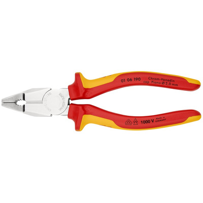 Knipex Combination Pliers, 195 mm Overall, Straight Tip, VDE/1000V
