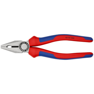Knipex Combination Pliers, 205 mm Overall, Straight Tip