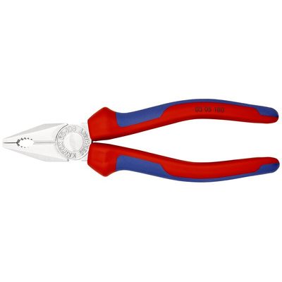 Knipex Combination Pliers, 185 mm Overall, Straight Tip