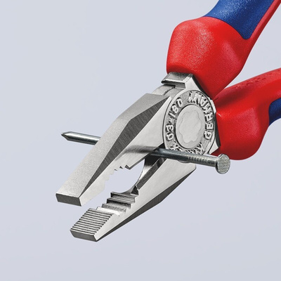 Knipex Combination Pliers, 185 mm Overall, Straight Tip