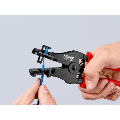 Knipex 12 21 180 Series Stripping pliers with shaped knives, 20 AWG Min, 10AWG Max, 180 mm Overall