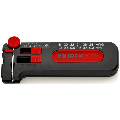 Knipex 12 80 100 SB Series Mini stripping tool, 0.3mm Min, 1.0mm Max, 100 mm Overall