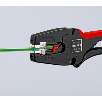 Knipex 12 42 195 Series MultiStrip 10 Automatic stripper, 0.03 mm² Min, 10 mm² Max, 195 mm Overall