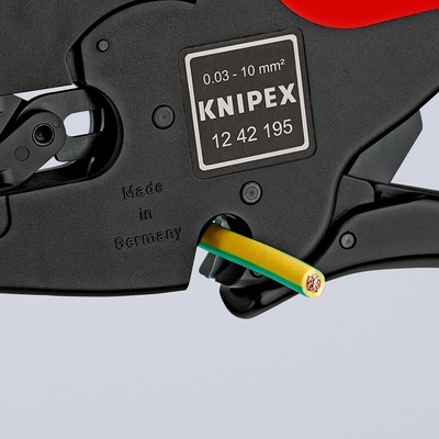 Knipex 12 42 195 Series MultiStrip 10 Automatic stripper, 0.03 mm² Min, 10 mm² Max, 195 mm Overall