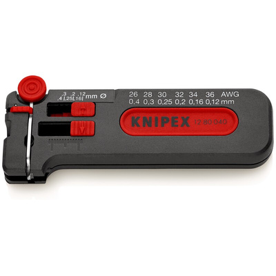 Knipex 12 80 040 Series Mini stripping tool, 0.12 mm² Min, 0.4 mm² Max, 100 mm Overall