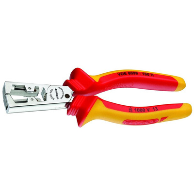 Gedore VDE 8099 H Series Stripping Plier Wire Stripper, 0.5mm Min, 5.0mm Max, 160 mm Overall