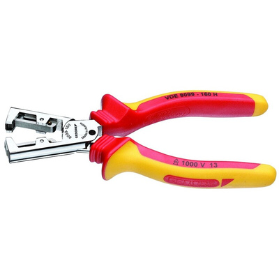 Gedore VDE 8099 H Series Stripping Plier Wire Stripper, 0.5mm Min, 5.0mm Max, 160 mm Overall