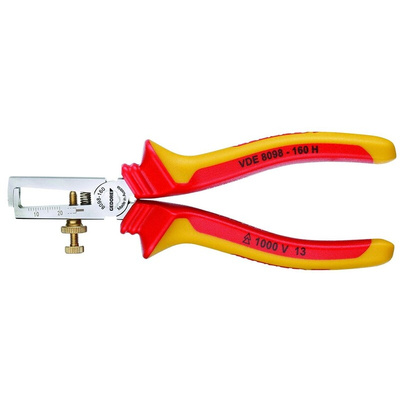 Gedore VDE 8098 H Series Stripping Pliers Wire Stripper, 0.8mm Min, 6.0mm Max, 160 mm Overall