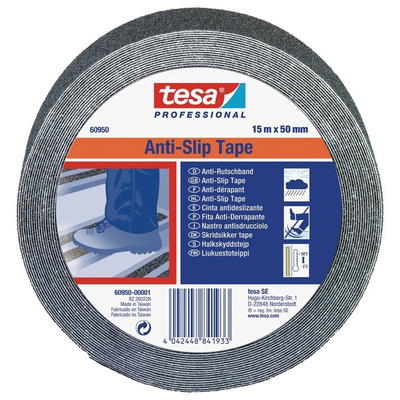 Tesa Black PVC 15m Hazard Tape, 50mm x