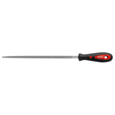 RS PRO 250mm, Bastard, Rasp Cut, Round Engineers File With Soft-Grip Handle