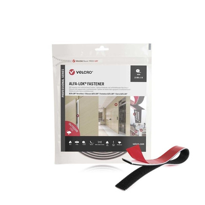 VELCRO® Professional Series VEL-PS20028 Black Hook & Loop Tape, 25mm x 5m