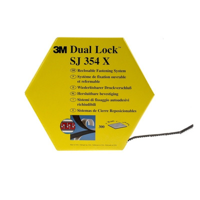 3M Dual Lock™ SJ354X Black Hook & Loop Tape, 25mm x 5m