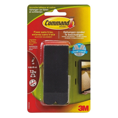 3M Command™ 17206N Black Picture Hanging Strips, 19mm x 92.7mm