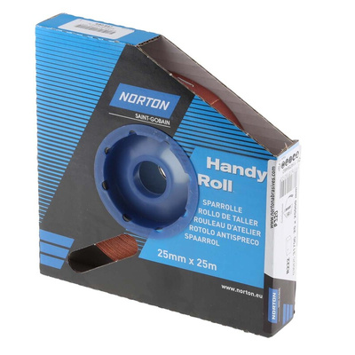 Norton P320 Grit Very Fine Sandpaper Roll, 25m x 25mm