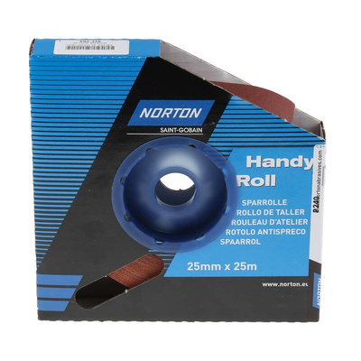 Norton P240 Grit Very Fine Sandpaper Roll, 25m x 25mm