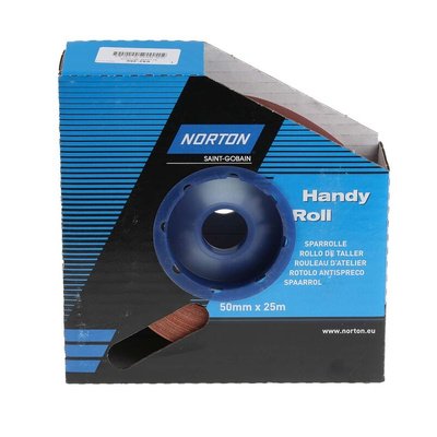 Norton P240 Grit Very Fine Sandpaper Roll, 25m x 50mm