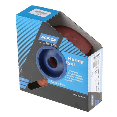 Norton P240 Grit Very Fine Sandpaper Roll, 25m x 50mm