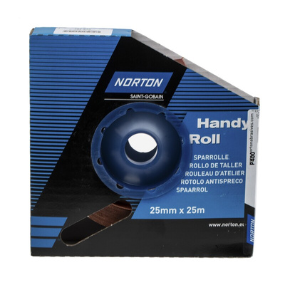 Norton P400 Grit Very Fine Sandpaper Roll, 25m x 25mm