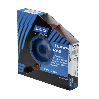 Norton P400 Grit Very Fine Sandpaper Roll, 25m x 25mm