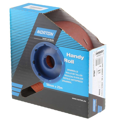 Norton P180 Grit Very Fine Sandpaper Roll, 25m x 50mm