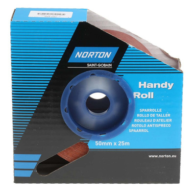 Norton P180 Grit Very Fine Sandpaper Roll, 25m x 50mm