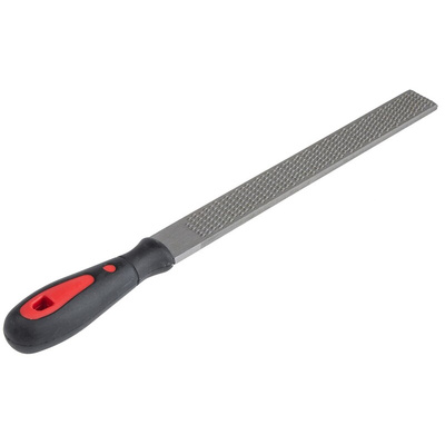 RS PRO 250mm, Bastard, Rasp Cut, Flat Engineers File With Soft-Grip Handle