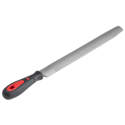 RS PRO 300mm, Bastard, Rasp Cut, Half Round Engineers File With Soft-Grip Handle