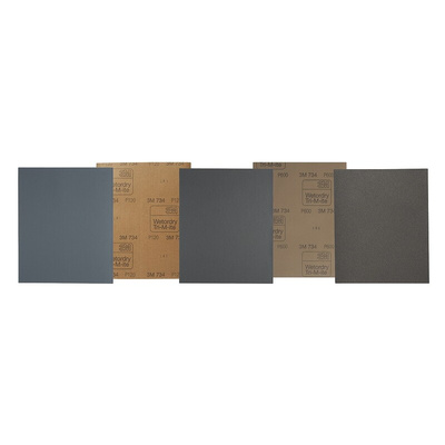 3M 734 Wetordry P320 Grit Very Fine Sanding Sheet, 230mm x 280mm