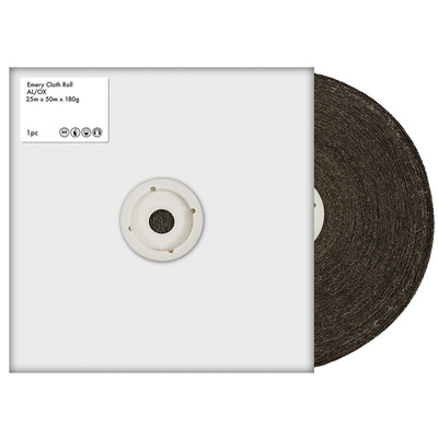 RS PRO P180 Grit Sandpaper Roll, 50m x 25mm