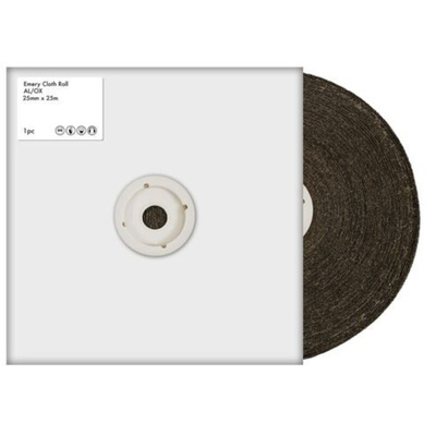 RS PRO 60 Grit Medium Sandpaper Roll, 25m x 25mm