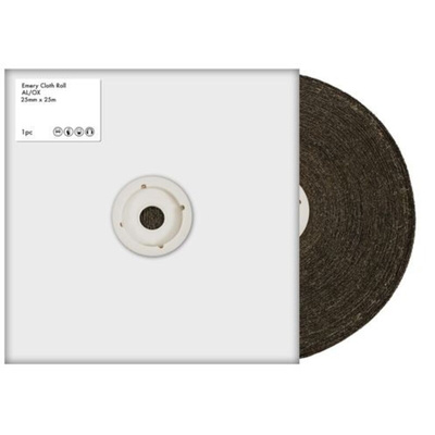 RS PRO 80 Grit Medium Sandpaper Roll, 25m x 25mm