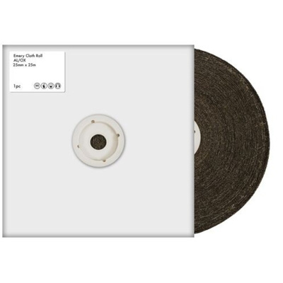 RS PRO 120 Grit Fine Sandpaper Roll, 25m x 25mm
