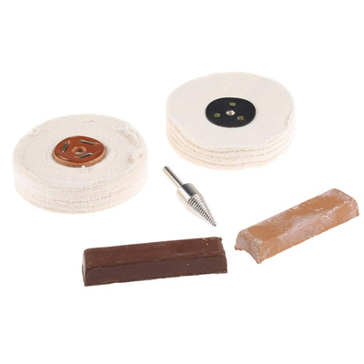 RS PRO 2x 115g Plastic Polishing Kit Containing 100 mm x 2-Section Stitched Hard Buff, 100 mm x 50 mm Loose Fold Soft
