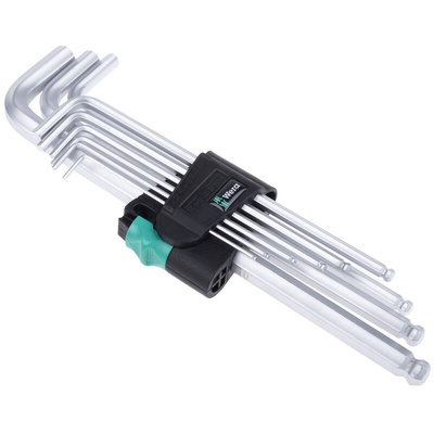 Wera 9 piece L Shape Metric Hex Key Set, 1.5 → 10mm