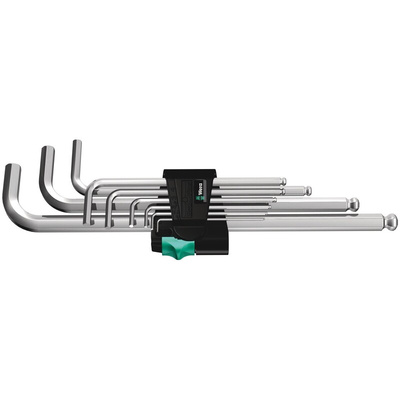 Wera 9 piece L Shape Metric Hex Key Set, 1.5 → 10mm