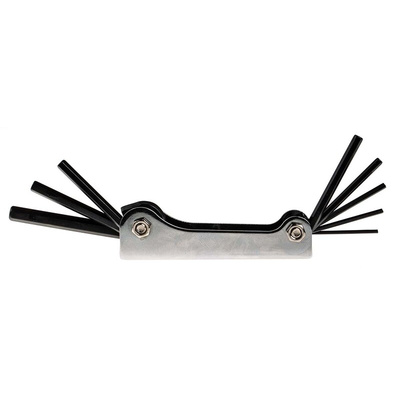 RS PRO 9 piece Folding Metric Hex Key Set, 1.5 → 8mm