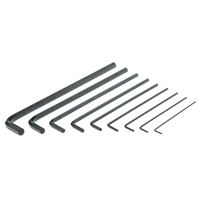 RS PRO 9 piece L Shape Metric Hex Key Set, 1.5mm