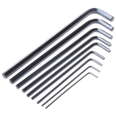 RS PRO 9 piece L Shape Imperial Hex Key Set, 1/4 → 7/32in