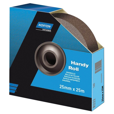 Norton P150 Grit Very Fine Sandpaper Roll, 25m x 50mm