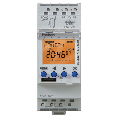 1 Channel Digital DIN Rail Time Switch Measures Days, Hours, Minutes, Seconds, 12 → 24 V
