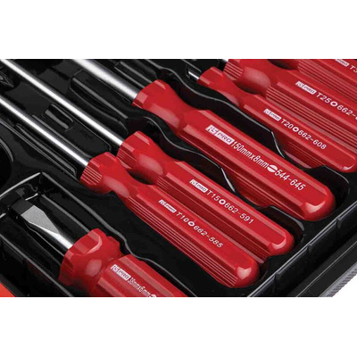 RS PRO Pozidriv; Slotted Screwdriver Set, 15-Piece
