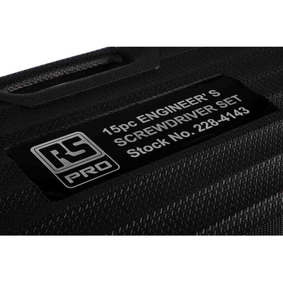 RS PRO Pozidriv; Slotted Screwdriver Set, 15-Piece