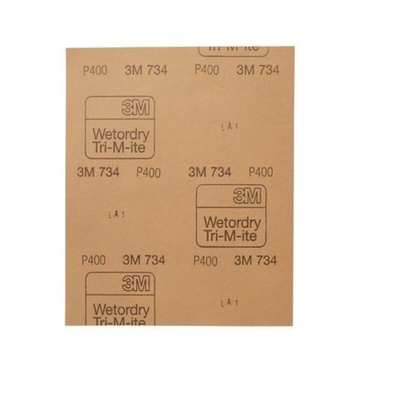 3M 734 Wetordry P400 Grit Very Fine Sanding Sheet, 230mm x 280mm