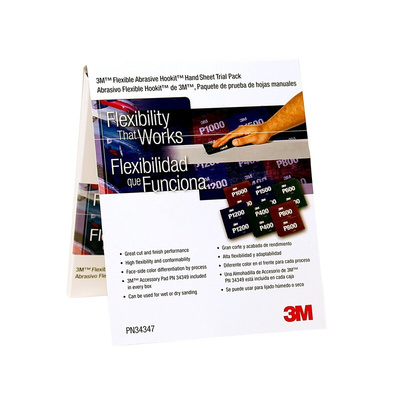 3M Hookit 15.3 ±1μm Grit Fine Abrasive Hand Pad, 171mm x 140mm