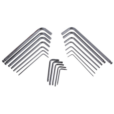 RS PRO 19 piece L Shape Imperial, Metric Hex Key Set, 2 → 8 mm, T6 → T25