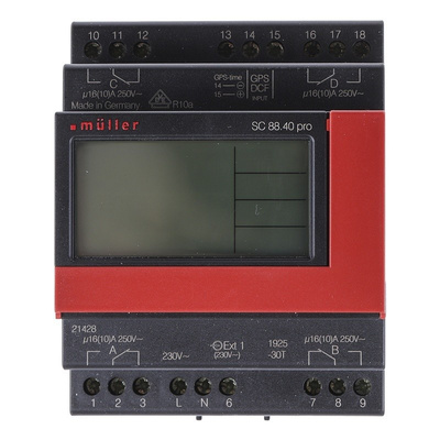 4 Channel Digital DIN Rail Time Switch Measures Minutes, 230 V ac