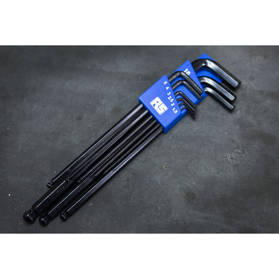 RS PRO 9 piece L Shape Metric Hex Key Set, 1.5 → 10mm